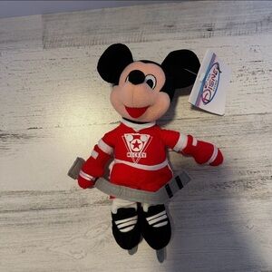 Vintage Disney Store Collectible Hockey Mickey Mouse Mini Bean Bag Plush NEW